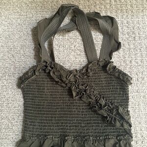 En Saison Khaki Smocked Tank Top